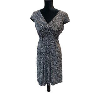 Tahari Arthur S Levine Size 8 Black White Geometric‎ Dress Business Career Party